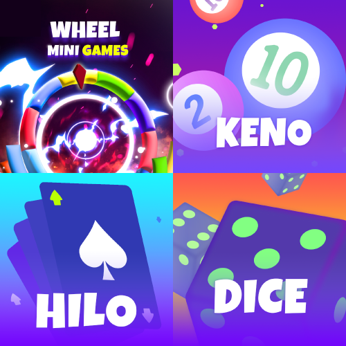 Dice, Hilo, Wheel, Keno - Mini-jeux Mystake